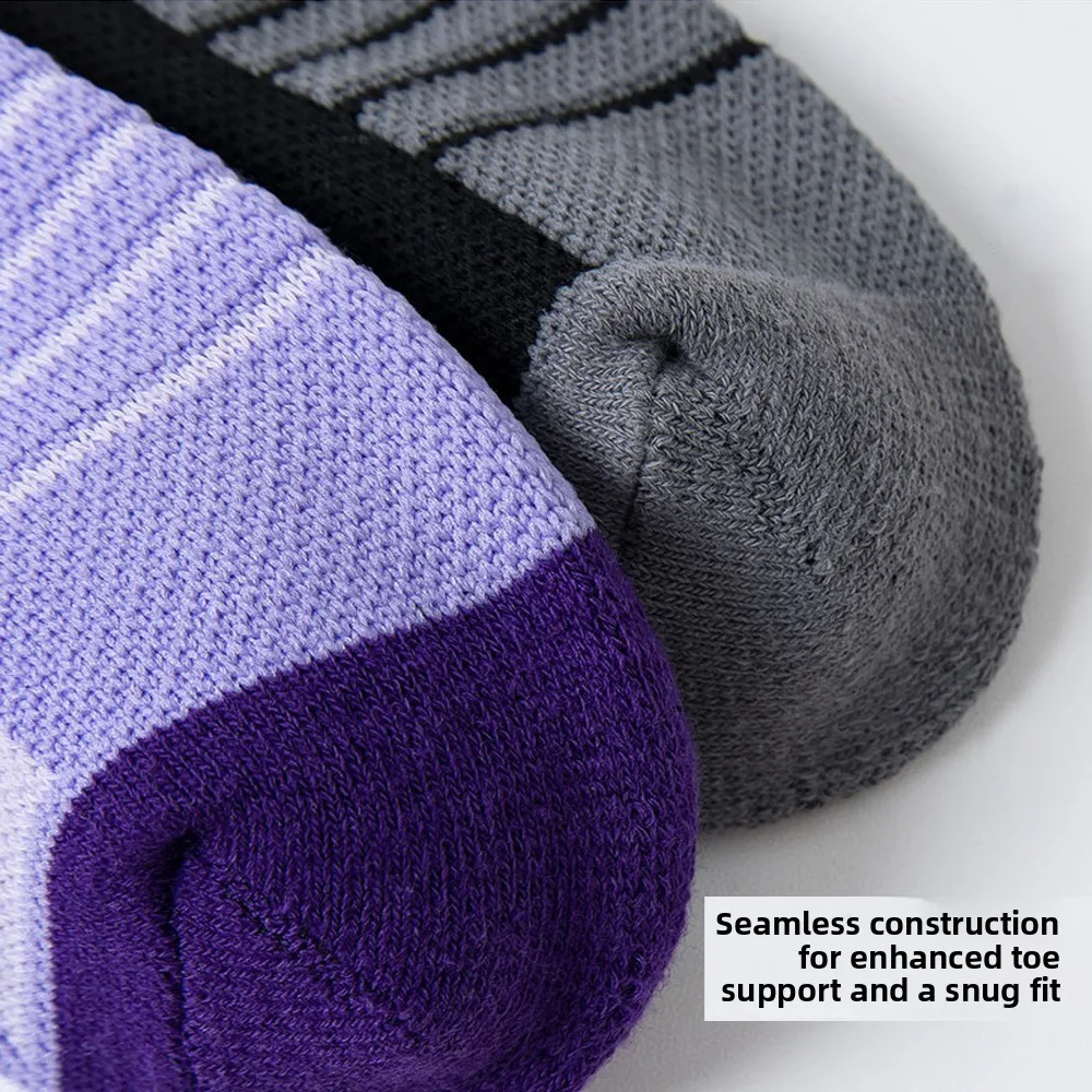 

2 pairs Soft Thicker Design Ski Socks High Elastic Moisture Wicking Sports Socks Professional Warm Mountaineering Socks Skiing