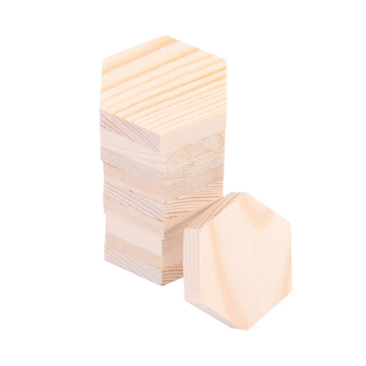 

10Pcs Wooden Craft Plank Polygon Wood Block Set DIY Decoration Wood Pieces for Home Party Favors Customizable Gift Tags Natural