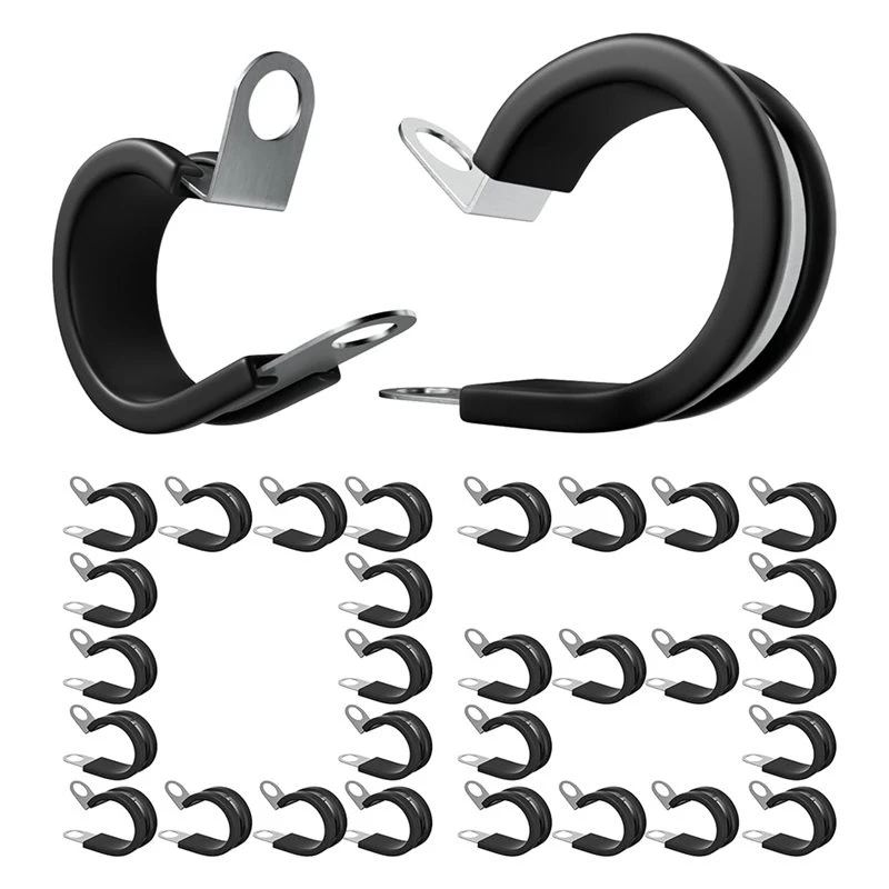 Fine Workmanship 60PCS 3/4 Inch Steel Cable Clamps, Insulated Pipe Clamps