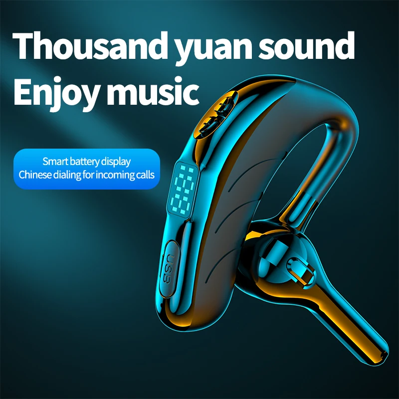 X13 Single Ear Headset With Mic Wireless 5.2 Earphone Noise Cancelling Waterproof Earpiece Wireless Handsfree Long Standby Time