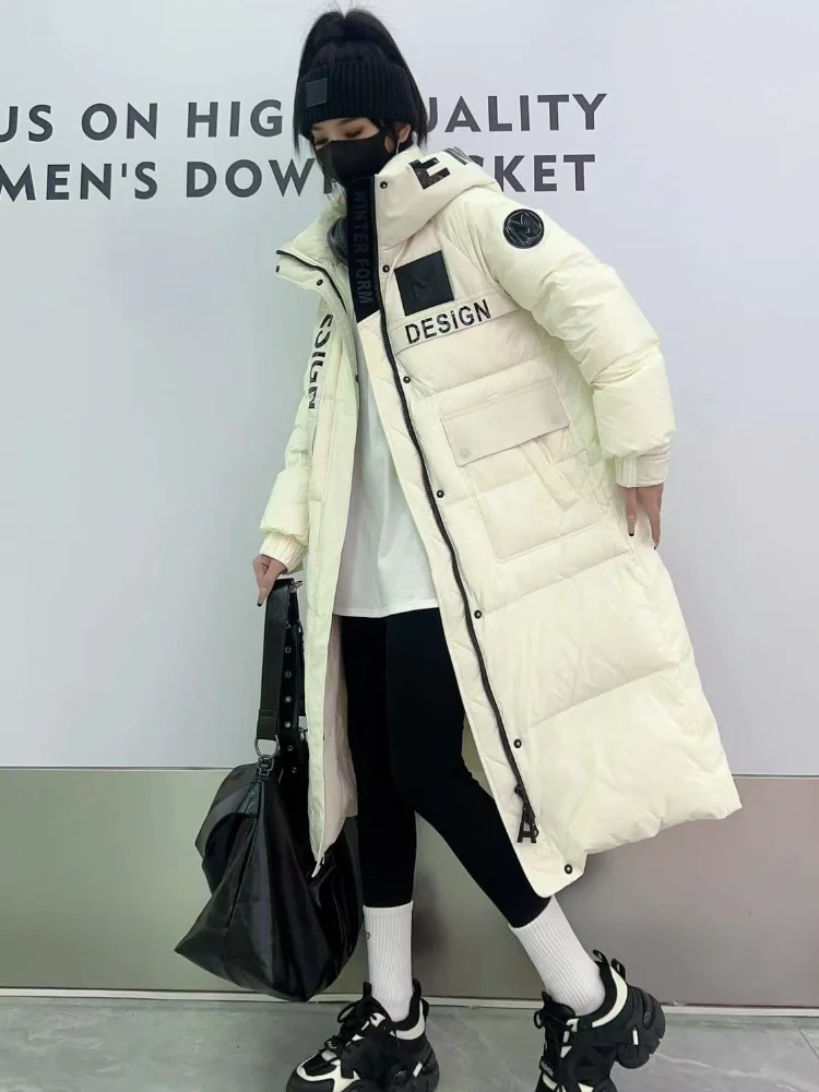 Winter Female Puffer Coats Jackets for Women 2024 Windproof Thick Warm Outerwears Letter Prints Trend High Street Down Jacket