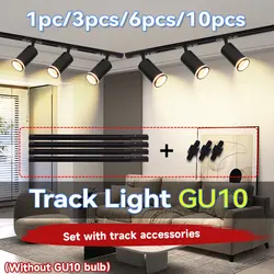 Track Lights GU10 Led Track Lamp Spotlights 110V 220V for Kitchen Clothing Store Home Replaceable GU10 Bulbs Ceiling Light