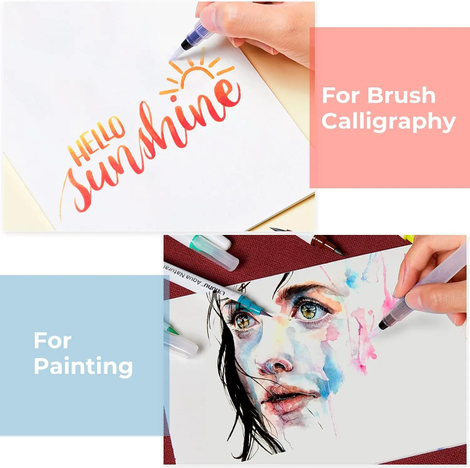 6/12/18 قطعة أقلام فرشاة ألوان مائية نصائح مسطحة دقيقة فرشاة الرسم بالألوان المائية للصبغ الأكريليك اللوازم الفنية المدرسية #4