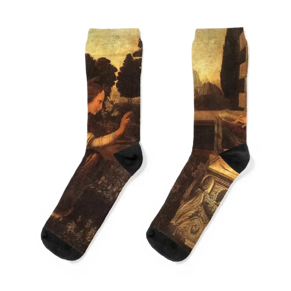 

Annunciation by Leonardo Da Vinci Socks sheer halloween luxe Lots Socks For Women Men's