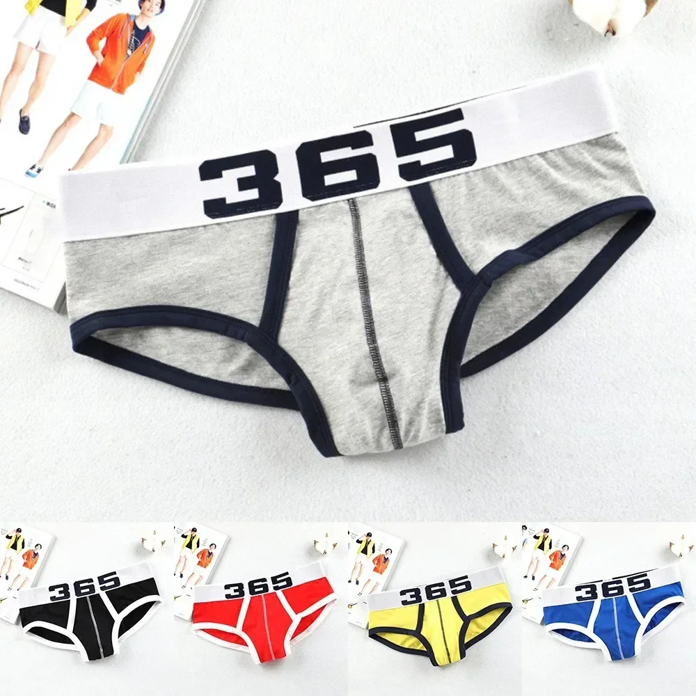 Men's Sexy Briefs Cotton Underwear Breathable Low Waist U Convex Briefs Underpants Gays Clothes Sissy Panties Bottom Shorts Pant