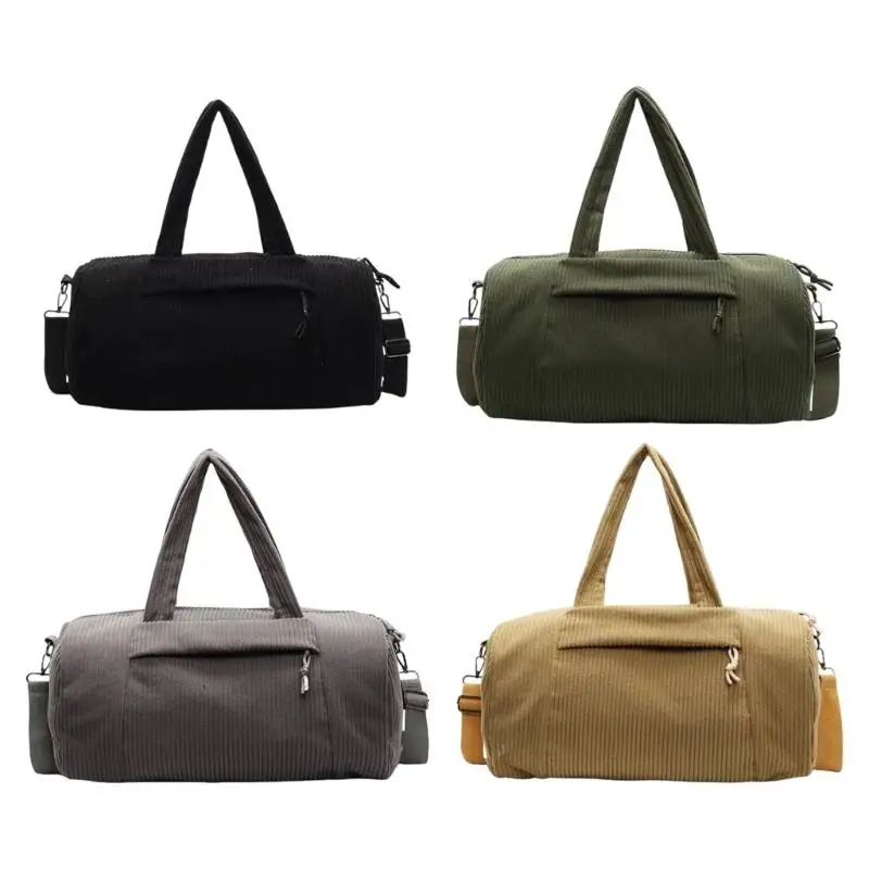

D46D Fashionable Crossbody Exercise Bag Premium Corduroy Fabric Ample Space Crossbody Bags Convenient Handbag for Women