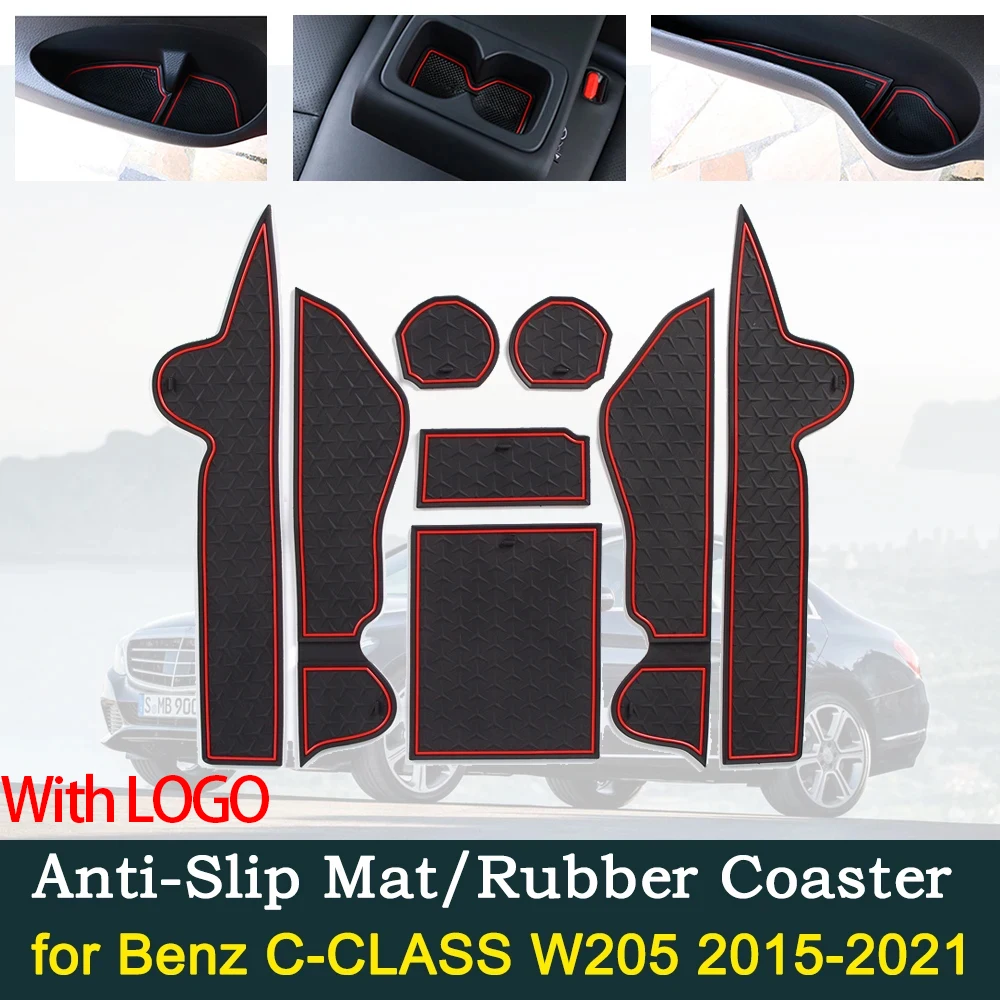 

Anti-Slip Gate Mats Cup Groove Pads for Mercedes Benz C-CLASS W205 2015 2016 2017 2018 2019 2020 2021 Hole Pad Car Accessories