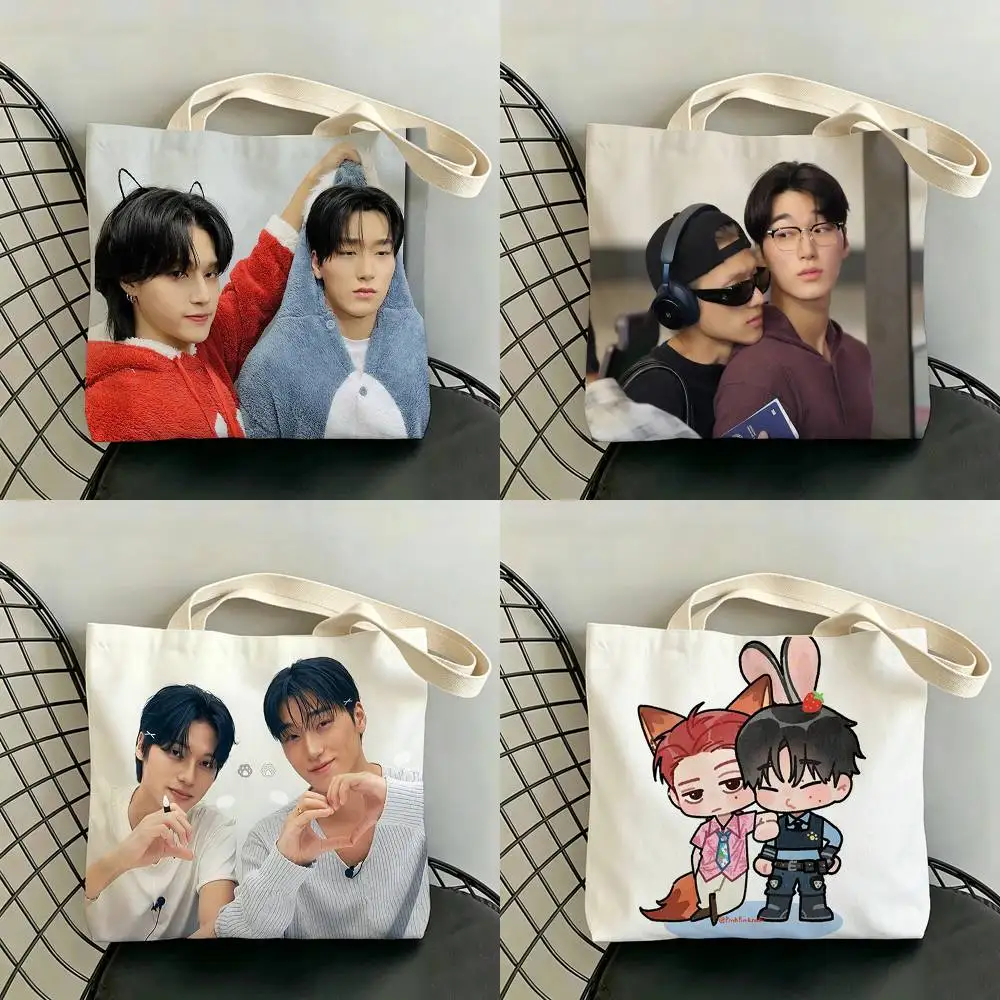 W-Woosan J-Jung Wooyoung C-Choi San Сумки для хранения с двусторонним принтом, большая сумка-тоут, прочная, для пляжа и пикника, складная, подарочная, экологичная.