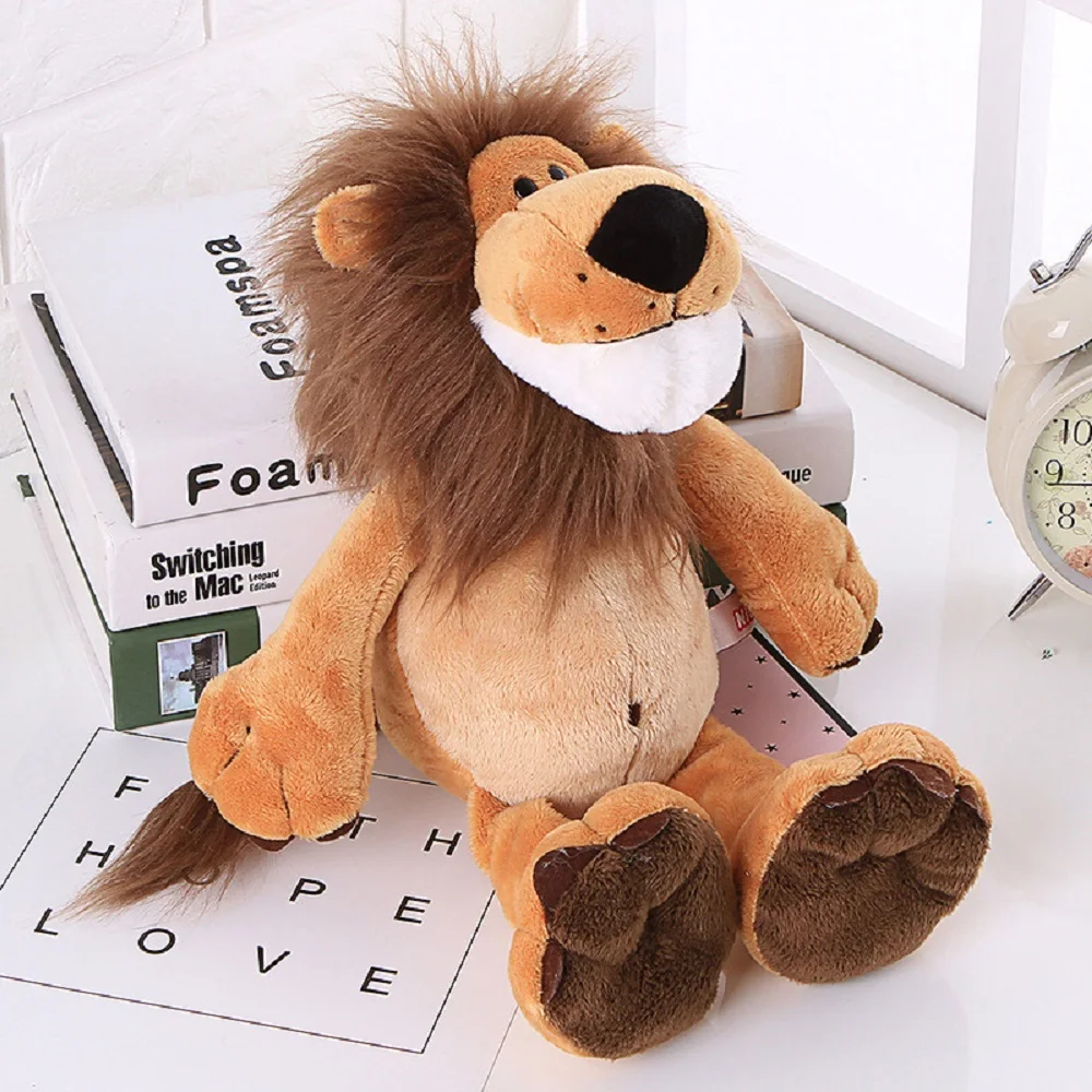 25cm Cute Jungle Animal Plush Toys Stuffed Lion Elephant Giraffe Monkey Plush Doll Toys for Kids Baby Children Birthday Gift