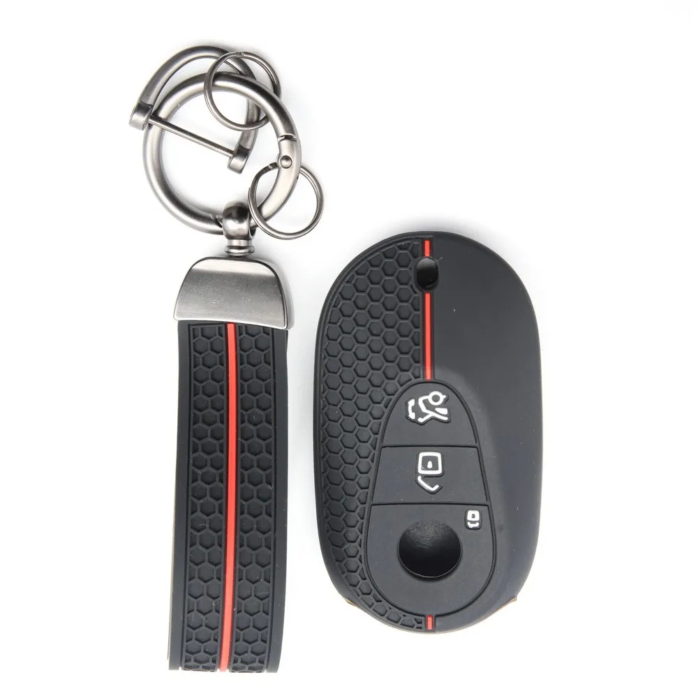 Capa de silicone para chave de carro, compatível com Mercedes Benz Classe C e S, modelos W206, C200, W223, S350, C260, C300, S400, S450, S500, S480, S580.