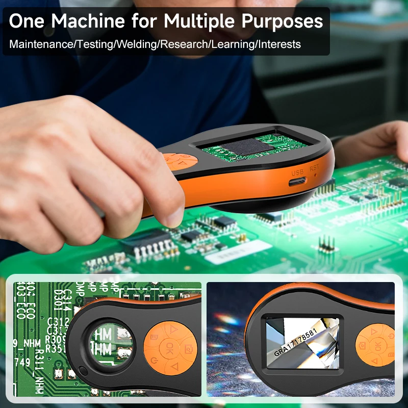 عدسة مكبرة محمولة 2.0 بوصة IPS عدسة مكبرة رقمية HD 1080P 500X مجهر محمول لإصلاح الإلكترونيات فحص المجوهرات #6