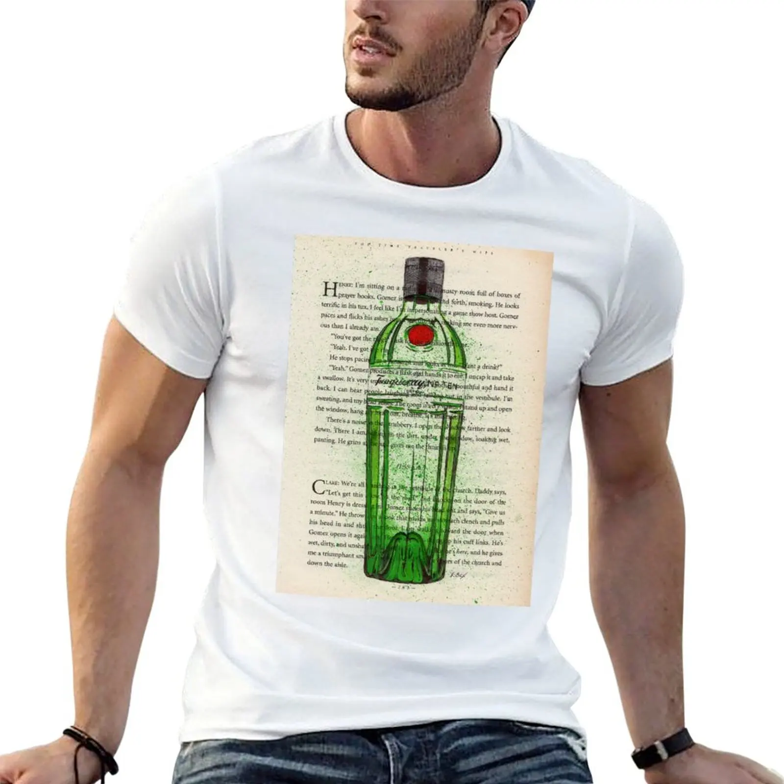 Pintura/Ilustración de Tanqueray 10 Gin sobre Página de Libro Vintage, Impresión de Gin, Regalos de Gin y Arte de Pared, Camiseta con Diseño de Arte Alcohólico