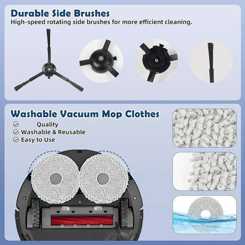 Replacement Parts For Roborock Qrevo Maxv/Qrevo S/Qrevo Pro Robot Vacuum Cleaner Main Side Brush Filter Mop Dust Bag