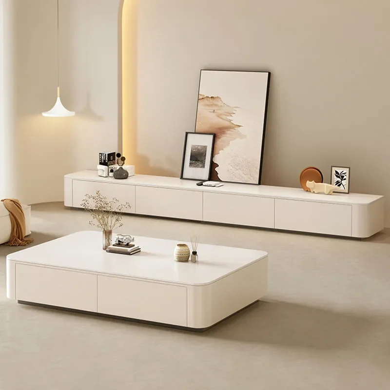 Weißer Unterhaltungs-TV-Tisch, Salon, Unterhaltung, Filme, Lautsprecher, Designer-TV-Ständer, universelle Muebles Para TV-Schlafzimmermöbel