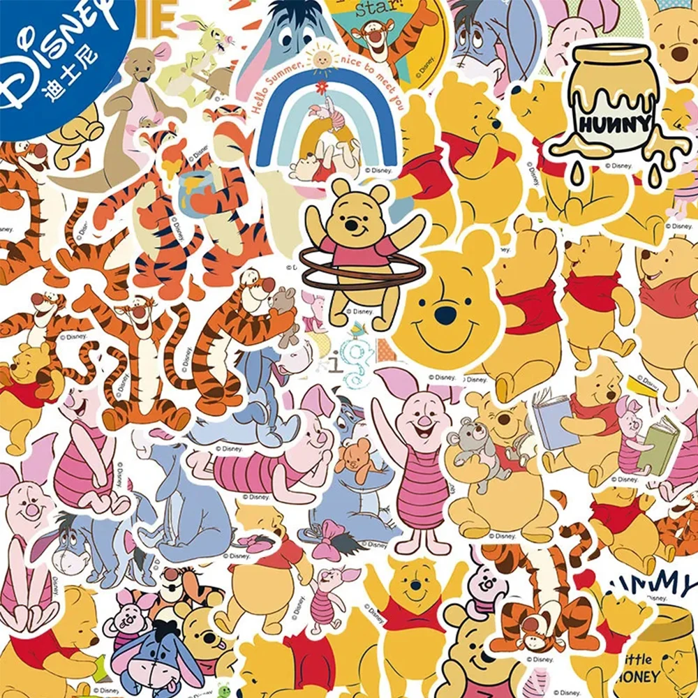 

10/30/50pcs Cartoon Disney Pooh Bear Tigger Stickers Cute Graffiti Decals DIY Skateboard Stationery Phone Sticker Kid Gift Toy