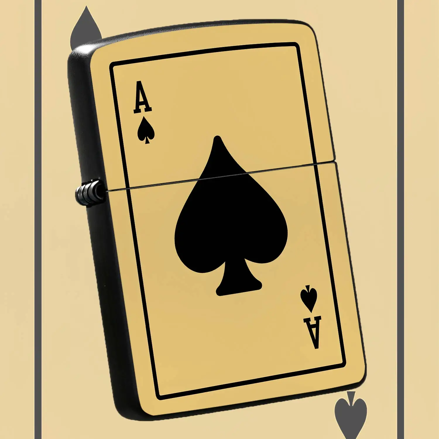 Vintage Ace Of Spades Pattern Lighter, Classic Playing Card Stylish Design Portable Igniter, Sleek Decorative Practical Accessory For Daily Travel, Gathering, Outdoor Activities, Ideal Thoughtful Gift Choice For Friend A Humorous And Intere