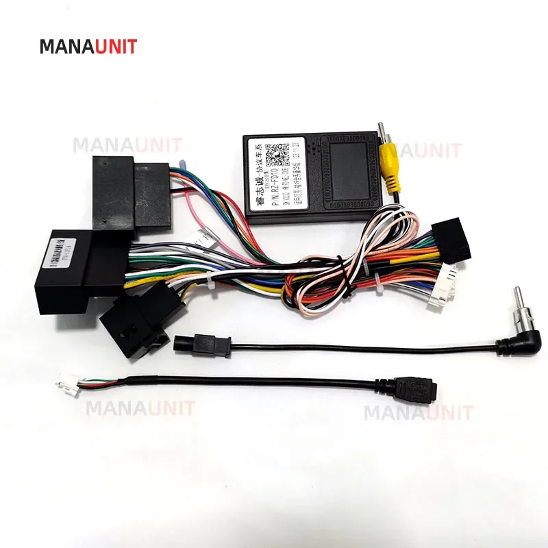 Cabos Estéreo Multimídia para Ford Fiesta, Adaptador de Arnês, Leitor Android, Canbus, Canbus, DVD, Rádio, GPS, Cabo de Alimentação, 2013-2017, 16Pin