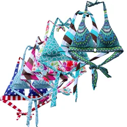 Women Sexy Triangle Bikini Top Triangle Bikinis Blue Swimsuit MIxer TOPS Designer Beachwear Brand Bathing Suits girl Swimming