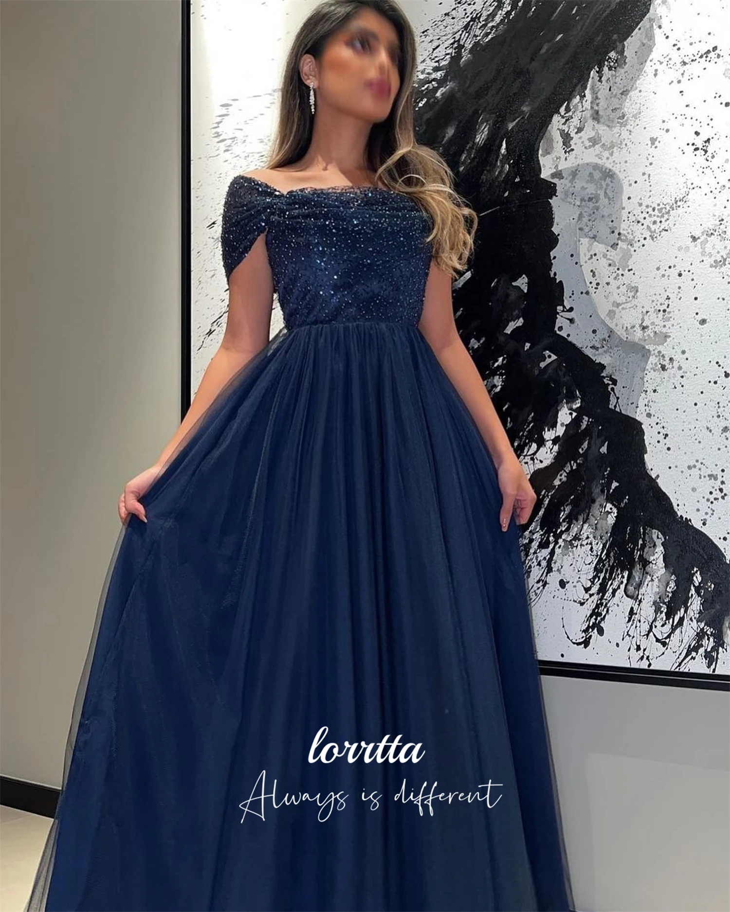 

Lorrtta Customized Party Dress Special Occasion Dress Sharon Happy Evening Dresses Woman Elegant Gowns Navy Blue فساتين سهرة