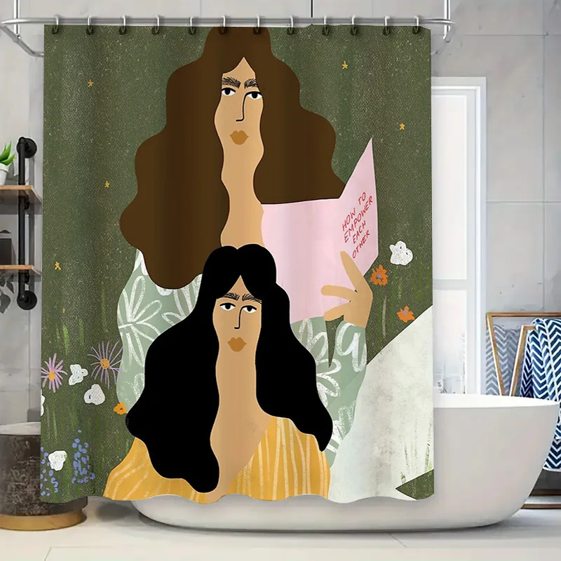 

Занавеска для душа в стиле бохо с цветочным принтом, ботанический узор природы, декор для ванной комнаты, фермерский дом, эстетический стиль Ван Гога, моющаяся ткань