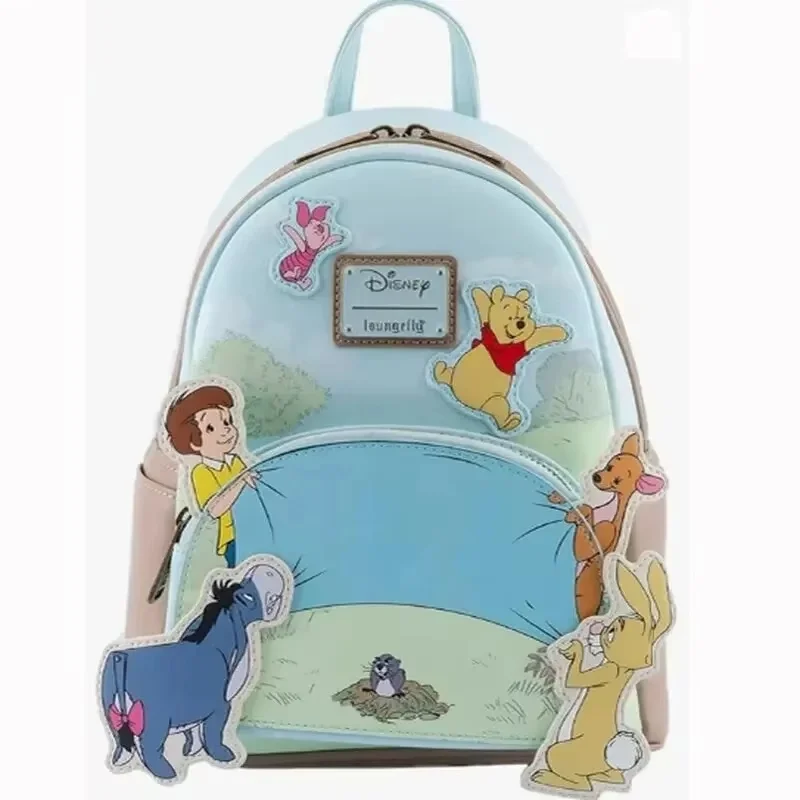 Loungefly Disney Winnie The Pooh Cartoon Cute Pu Leather Mini Backpack Children\'S Outdoor Travel Bag Schoolbag Wallet Gift