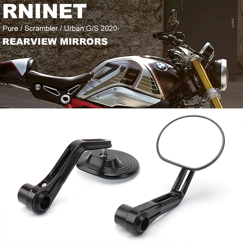 New Motorcycle Rearview Mirror Handlebar Mirror Black/Silver Accessories For BMW Rninet Scrambler R NineT Pure RNINET Urban G/S