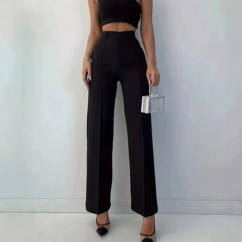 Mia Muse Pants Summer High Waist Full Length Comfortable 2025 Plain Casual Pants For Women
