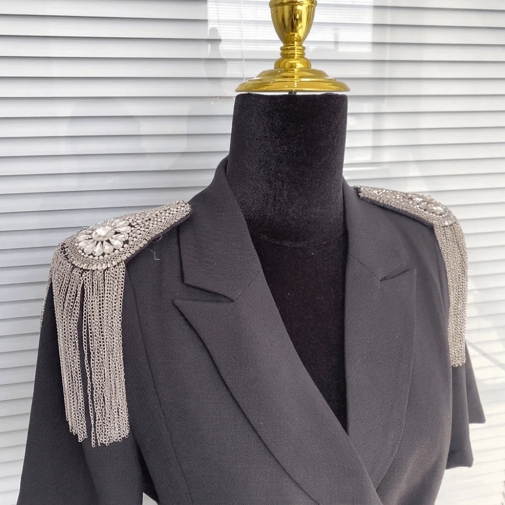 Retro Epaulet Tassel Chain Shoulder Board Brooch Alloy Fringe Shoulder Mark Badge Punk Epaulette Cosplay