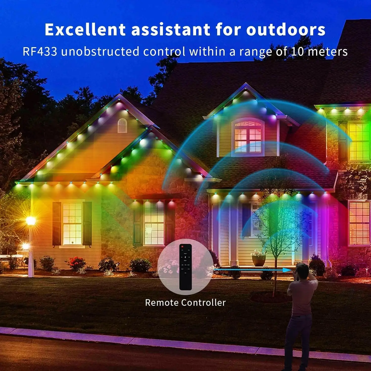 Permanent Outdoor Lights,Smart Rgb Outdoor Lights, Ip67 Waterproof For Christmas Decorations, Holiday, New Year, With Alexa,