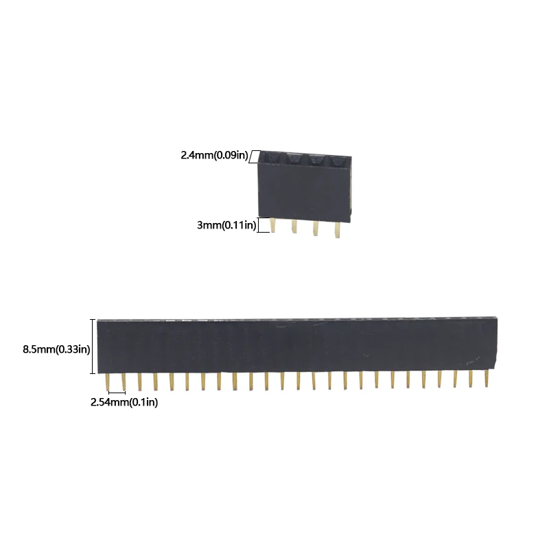 【20PCS】Single-row female connector 2.54MM pitch, row connector, row socket,  2P 3P 4P 5P 6P 7P 8P 9P 10P 11P 12P 13P 14P 15P 40P