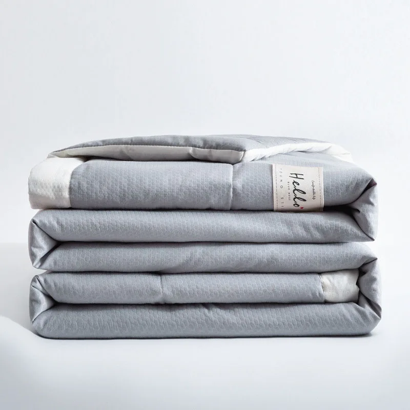 Summer Quilt Blanket Soft Soy Fiber Quilt Luxury Queen King Size Quilted Bedspread Bedding Air Condition Plaid Thin Comforter