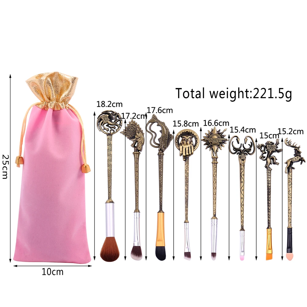 Bandai A Song of Ice and Fire Makeup Brushes 8pcs/Set Women Beauty Tools Foundation Eye Shadow Eyebrow Lip Powder Brush for Girl