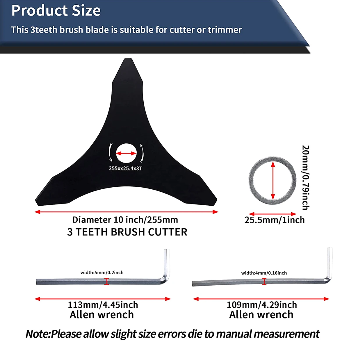 3 歯ブラシカッターブレード 255 ミリメートル/10 インチ直径ウィーダーイーターブレードトリマー芝刈り機アクセサリー交換刃
