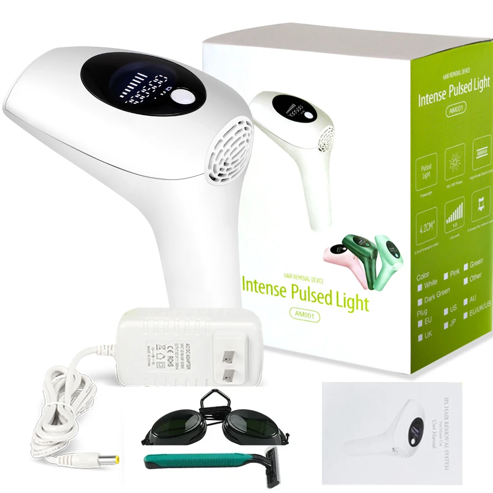 Amuliss Hair removal IPL Depilator Pulses Permanent Laser Epilator Painless  Bikini face and body machine home-appliance Devices