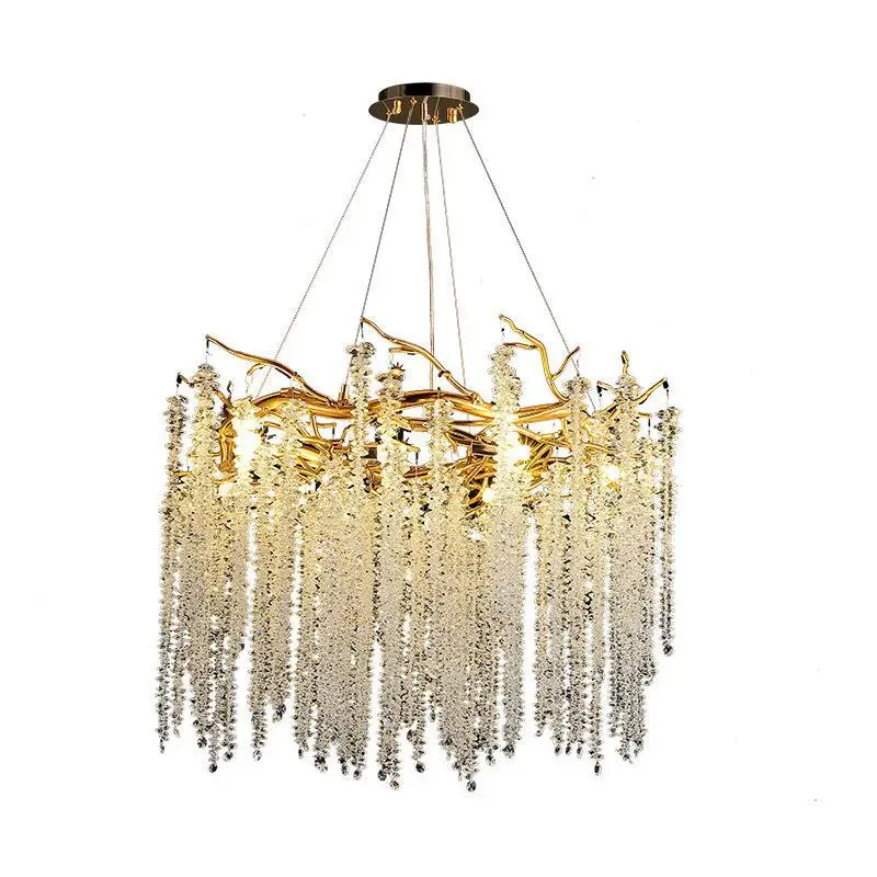 

Branch crystal living room chandelier, light luxury simple luxury French dining room master bedroom art lamp