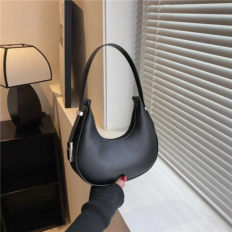 Fashion Luxury Design PU Leather Shoulder Bag Women Small Clutch Handbag Minority Purse Female Underarm Bag Travel Totes Bags