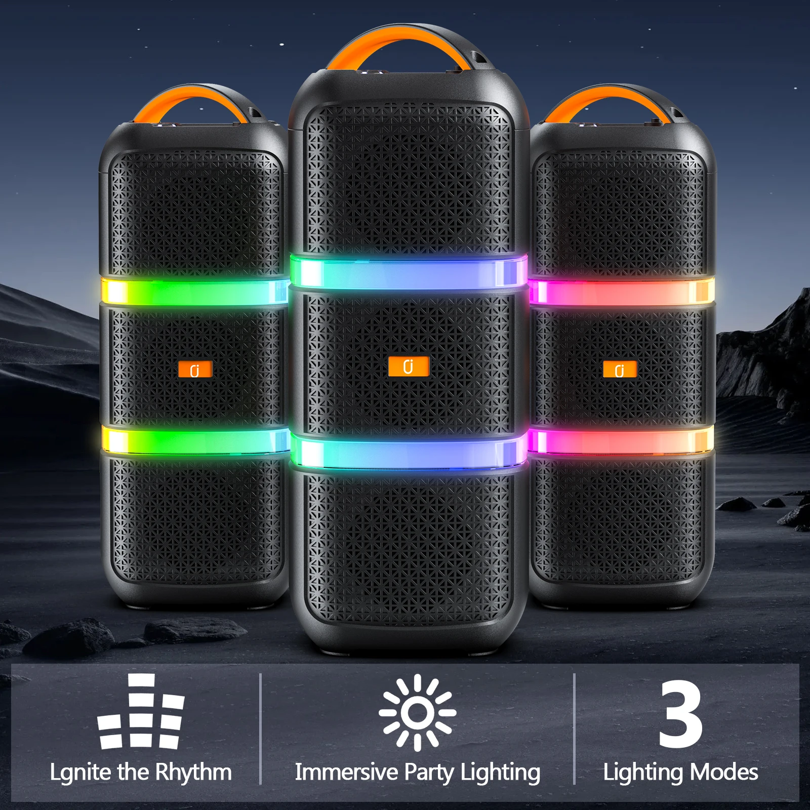 

JYX Wireless Speaker, Portable Bluetooth Speaker, Karaoke Machine with 2 Microphone, LED Party Light