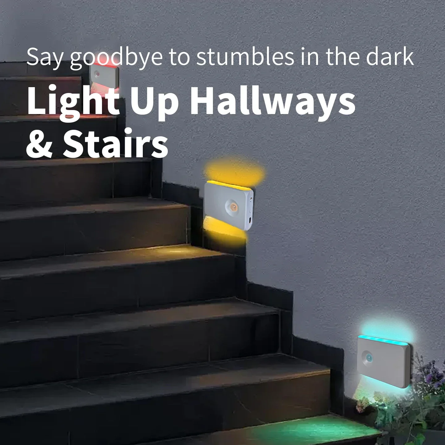 Rechargeable Motion Sensor Night Light Wireless RGB Dimmable Wall Lamp LED Magnetic Ambiant Light for Bedroom Living Room Stair