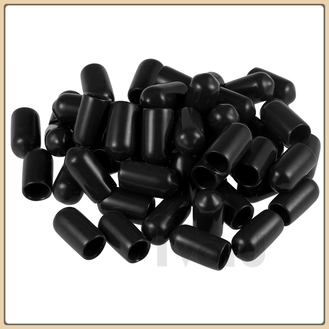 

20/80/200Pcs Rubber Round End Cap Cover 2mm-9mm ID 15mm Height Screw Thread Protector Cover Black Rubber Caps Black for Pipe