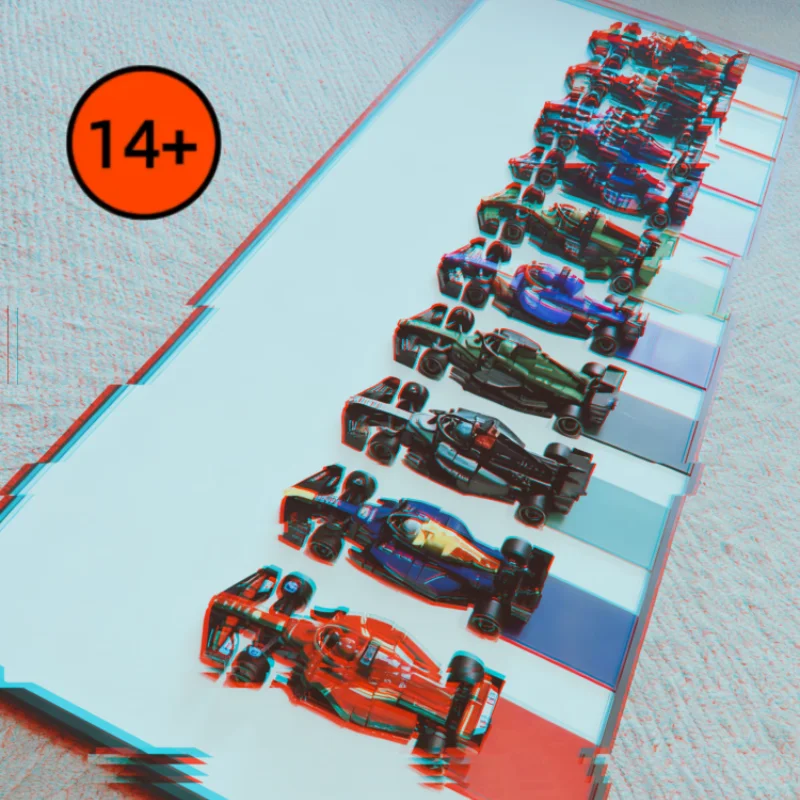 Ensemble de blocs de construction de voiture de course 10-en-1 vitesses MOC-66802, modèle d'assemblage à monter soi-même, jouets de décoration d'ornement, cadeaux d'anniversaire et de noël