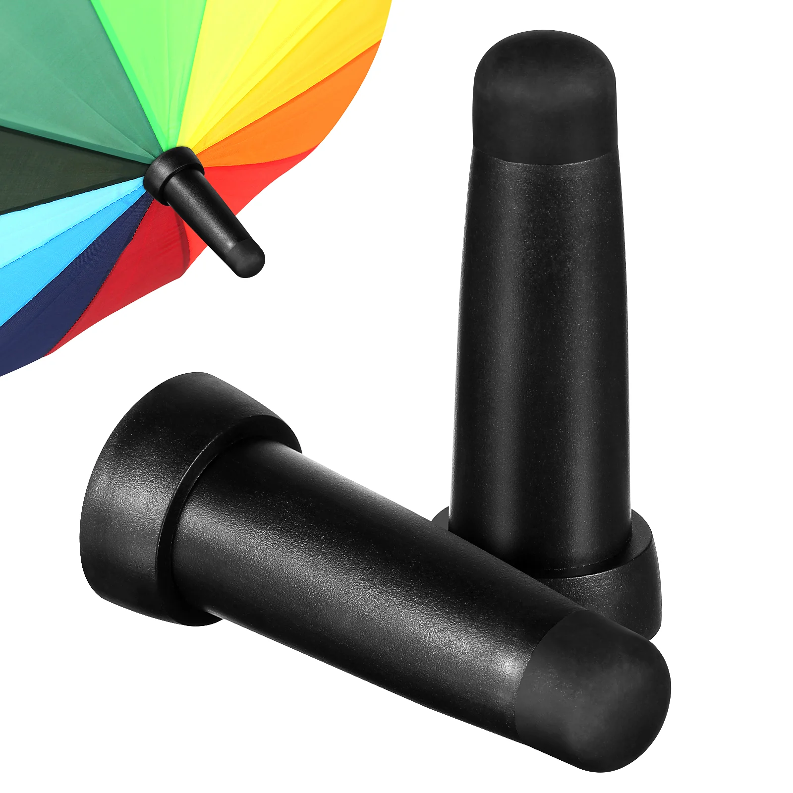 

2 Pcs Cane Umbrella Accessories High Temperature Resistant Tops Component Repair Portable Cover Rubber Cap Replacement