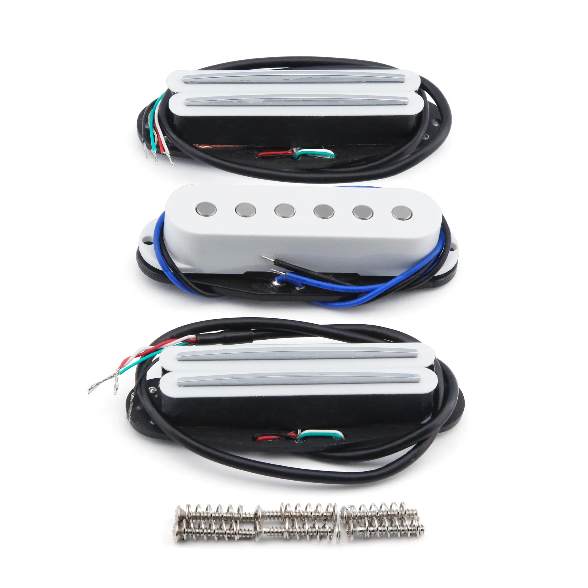 Best Offer Alnico 5 Guitar Pickup SSS Guitar Dual Rails Pickup & Single Coil  White 3PCS Set