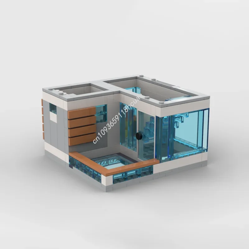 605 stücke MOC Moderne Familie Haus Modulare Modulare Modell Gebäude Weihnachten Geschenk Blöcke Montieren DIY Bildung Ziegel Spielzeug Kinder