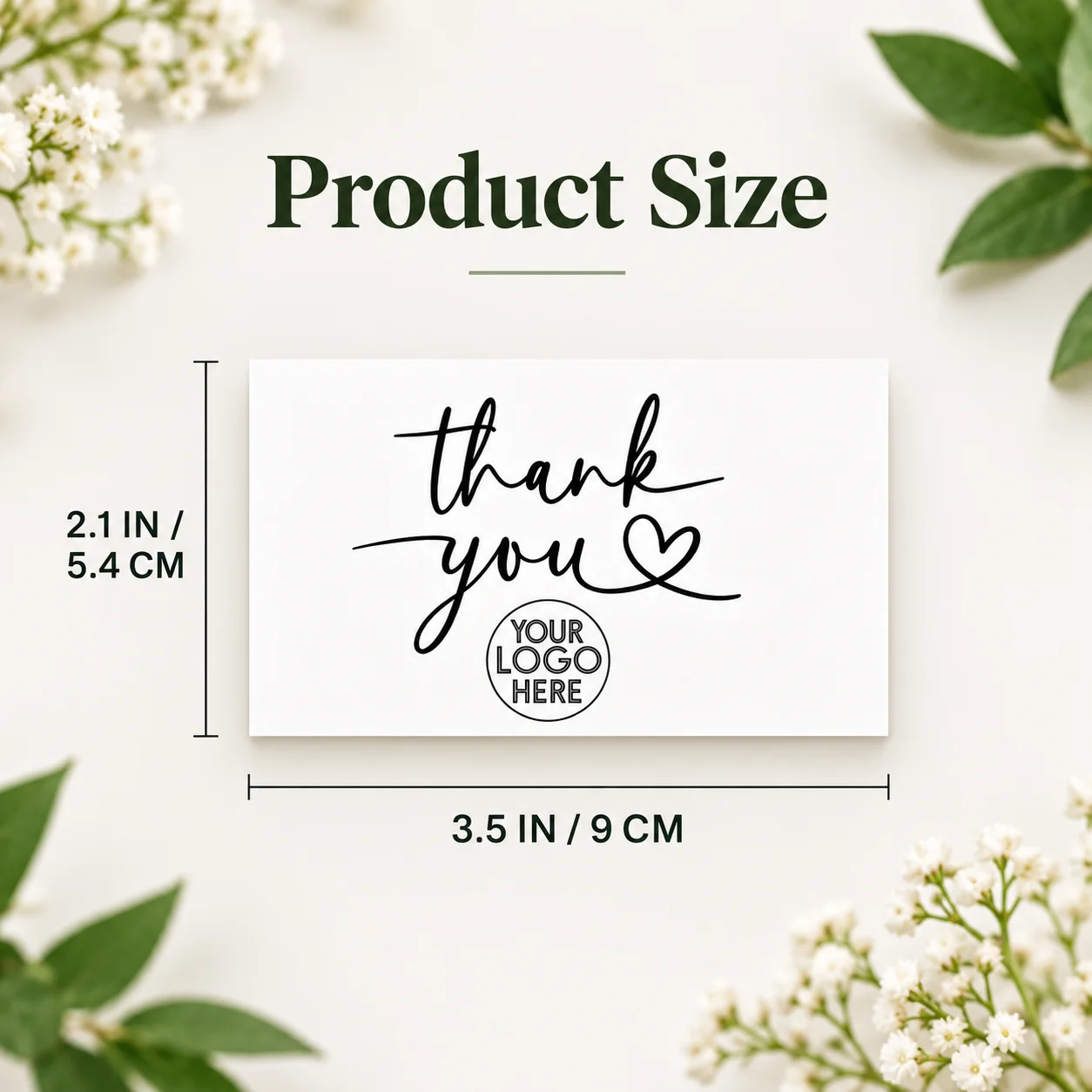 50/100/200pcs Custom Thank You Cards Personalized Logo Business Insert Cards Cardstock Business Packaging Flower Bouquet Gift