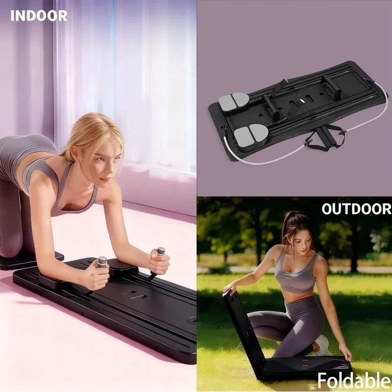 Foldable Multifunctional Home Workout Board, Portable Abdominal Core Trainer with Resistance Bands, Push‑Up Handles and Knee Pad, Full‑Body Home Fitness Equipment gallery 5