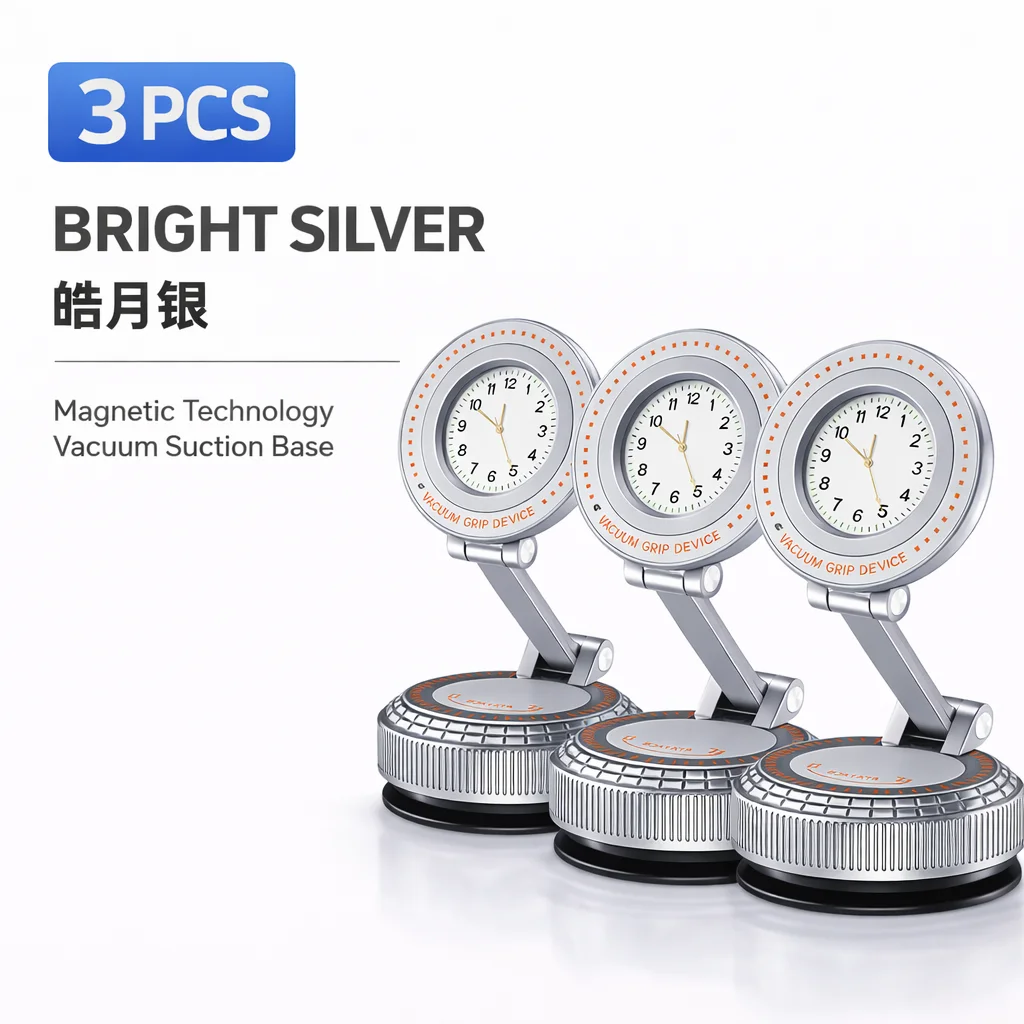 

Роскошный магнитный держатель для телефона в автомобиль в стиле часов, из алюминиевого сплава, с вакуумным креплением, 360° ° Регулируемый держатель для iPhone и Samsung