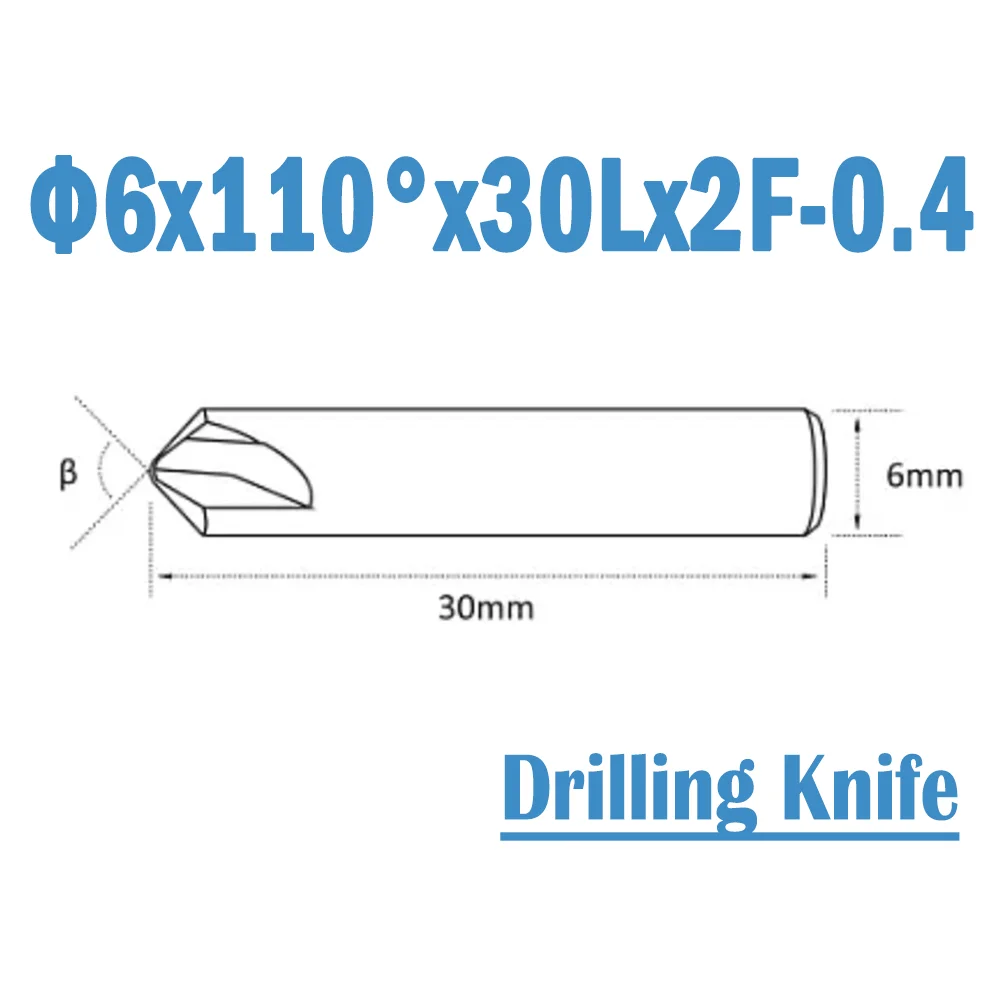 2 Pcs/lot Φ6x110°x30Lx2F-0.4 Key Machine Cutter SILCA FUTURA Double-edged Drilling Knife