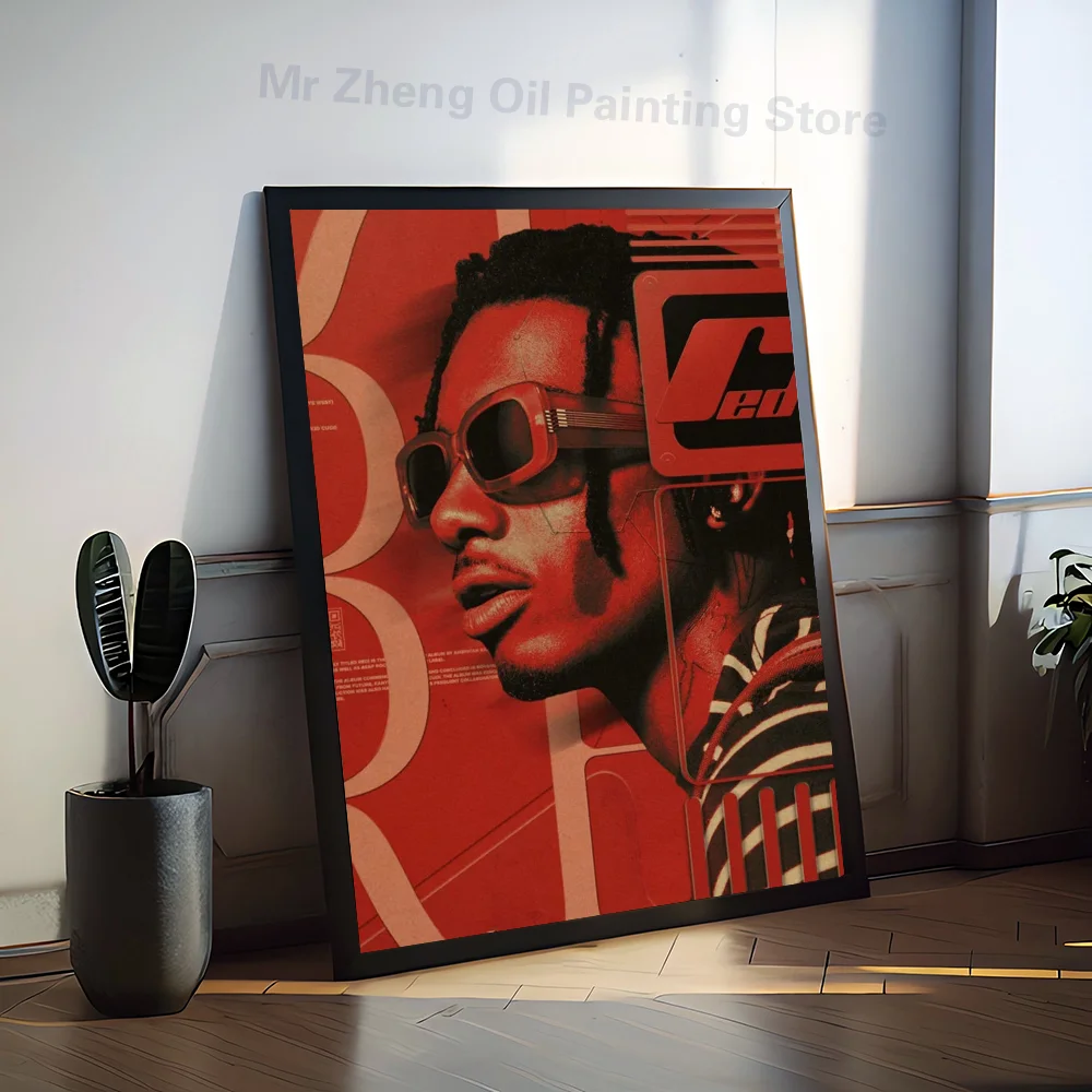 Rapper Playboi Carti Poster Self-adhesive Art Waterproof Paper Sticker Coffee House Bar Room Wall Decor