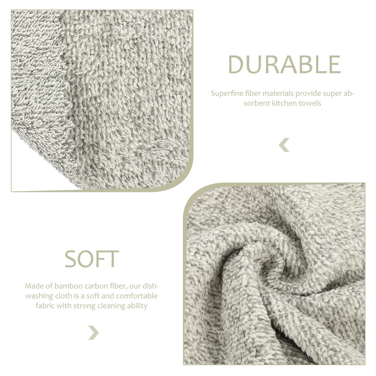 

12pcs Bamboo Charcoal Dishcloth Super Absorbent Microfiber Thick Kitchen Cloth Washable Reusable Rag for Dishes