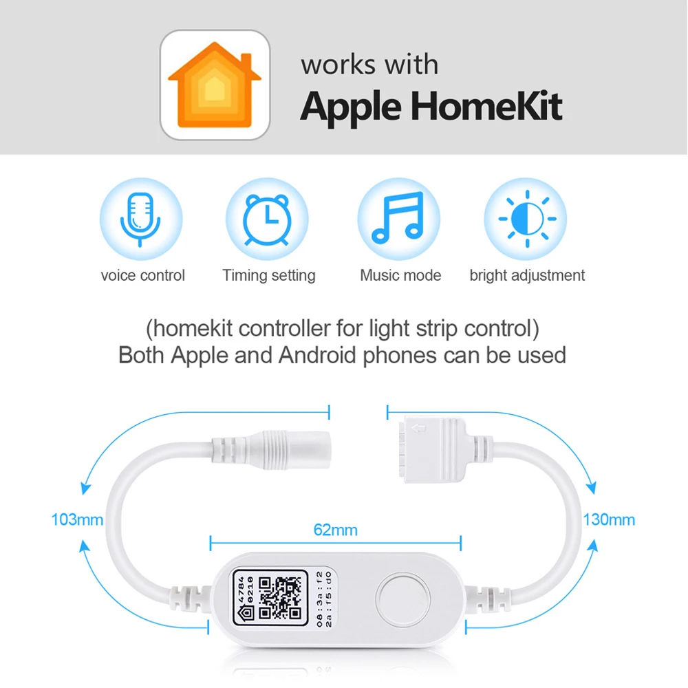 Homekit APP Smart Control RGB 5050 Led Strip Lights With Siri Voice Control Led Tape Music Sync for Home Room Decor TV Lighting